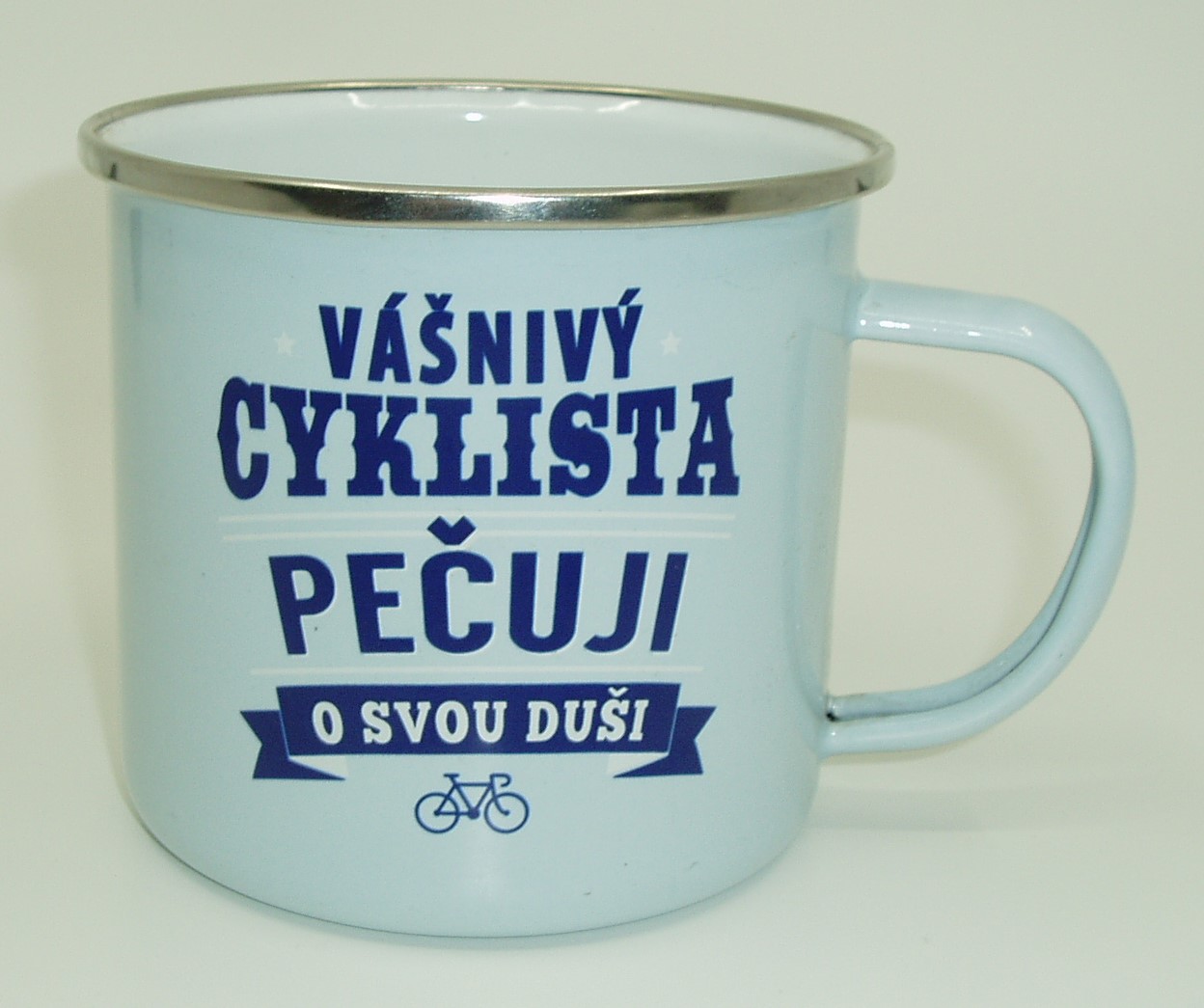 Plechový hrnek - Cyklista