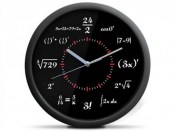 Matematické hodiny skleněné černé