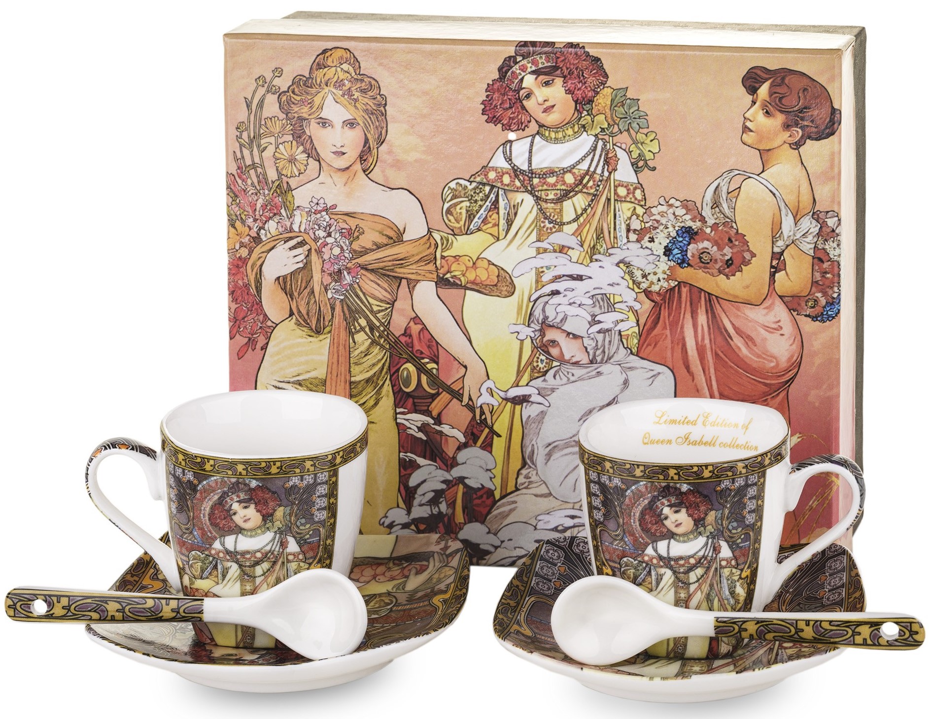 Sada espresso šálků - Alfonz Mucha 2